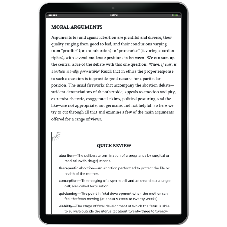 Moral Arguments example in iPad