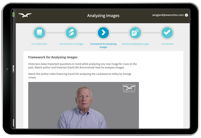 History Skills Tutorial example in iPad