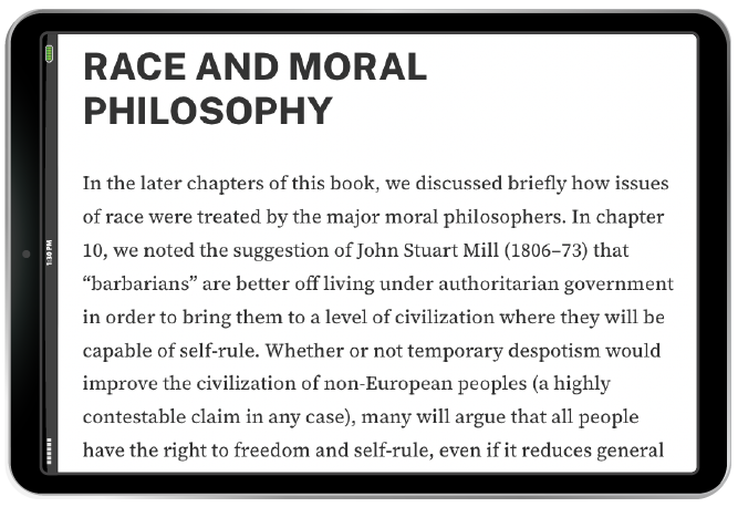 Race and Moral Philosophy chapter opener in iPad