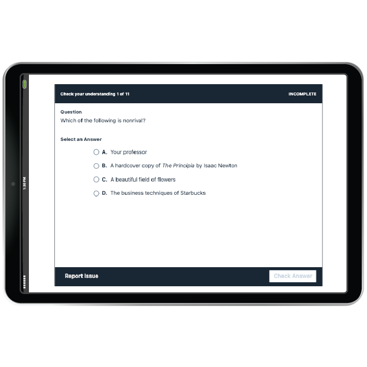 Check You Understanding question in iPad