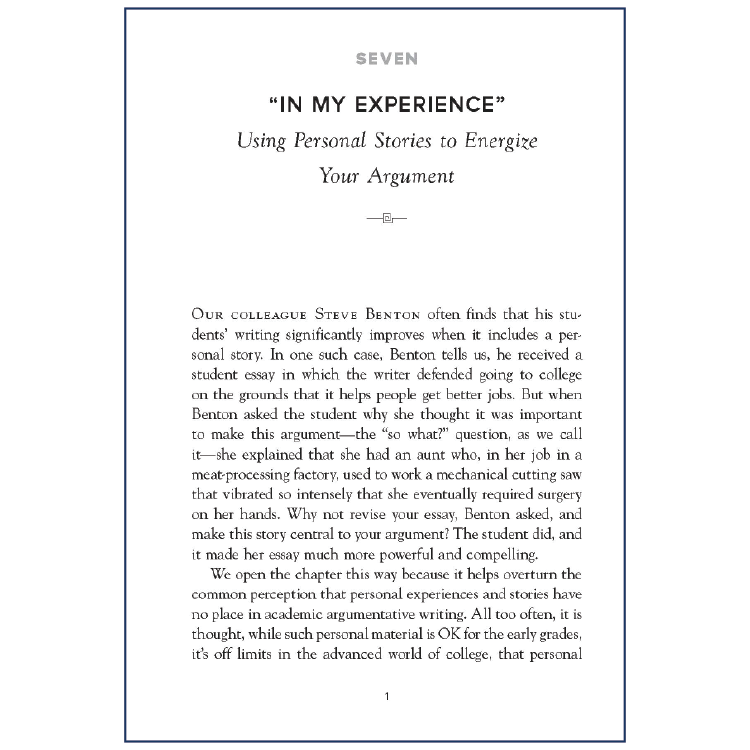 In My Experience chapter opening