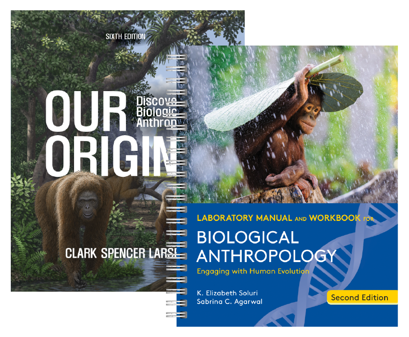 Our Origins book cover and Lab Manual book cover