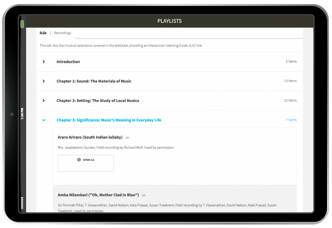 Playlist example in iPad