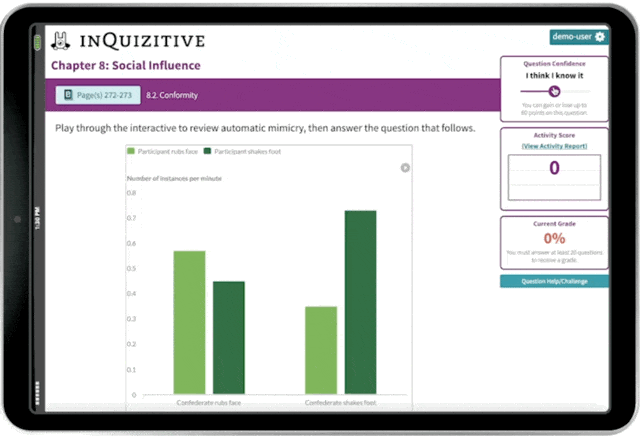 InQuizitive example GIF in iPad