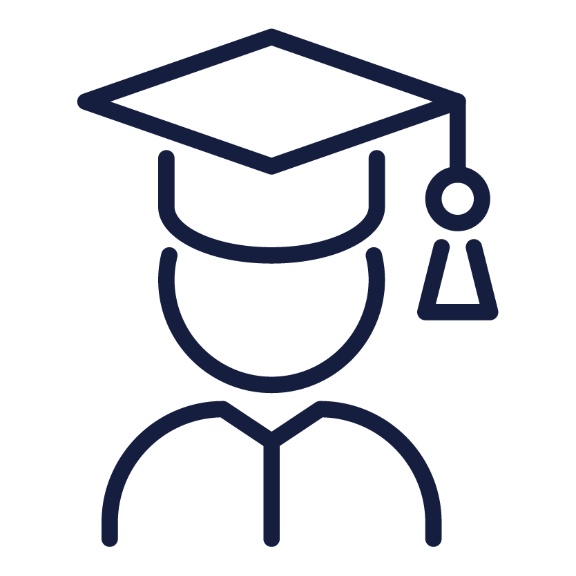 Person with graduation cap icon