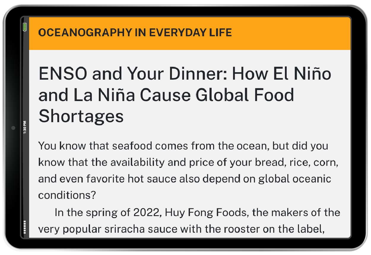 Oceanography in Everyday Life example from ebook