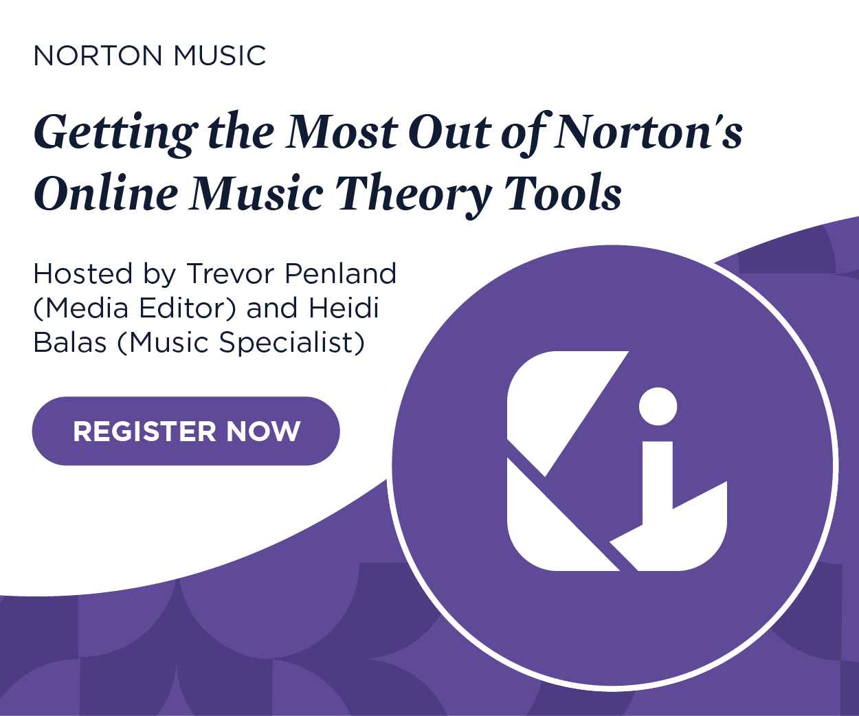 Register now for Getting the most out of Norton's online music theory tools