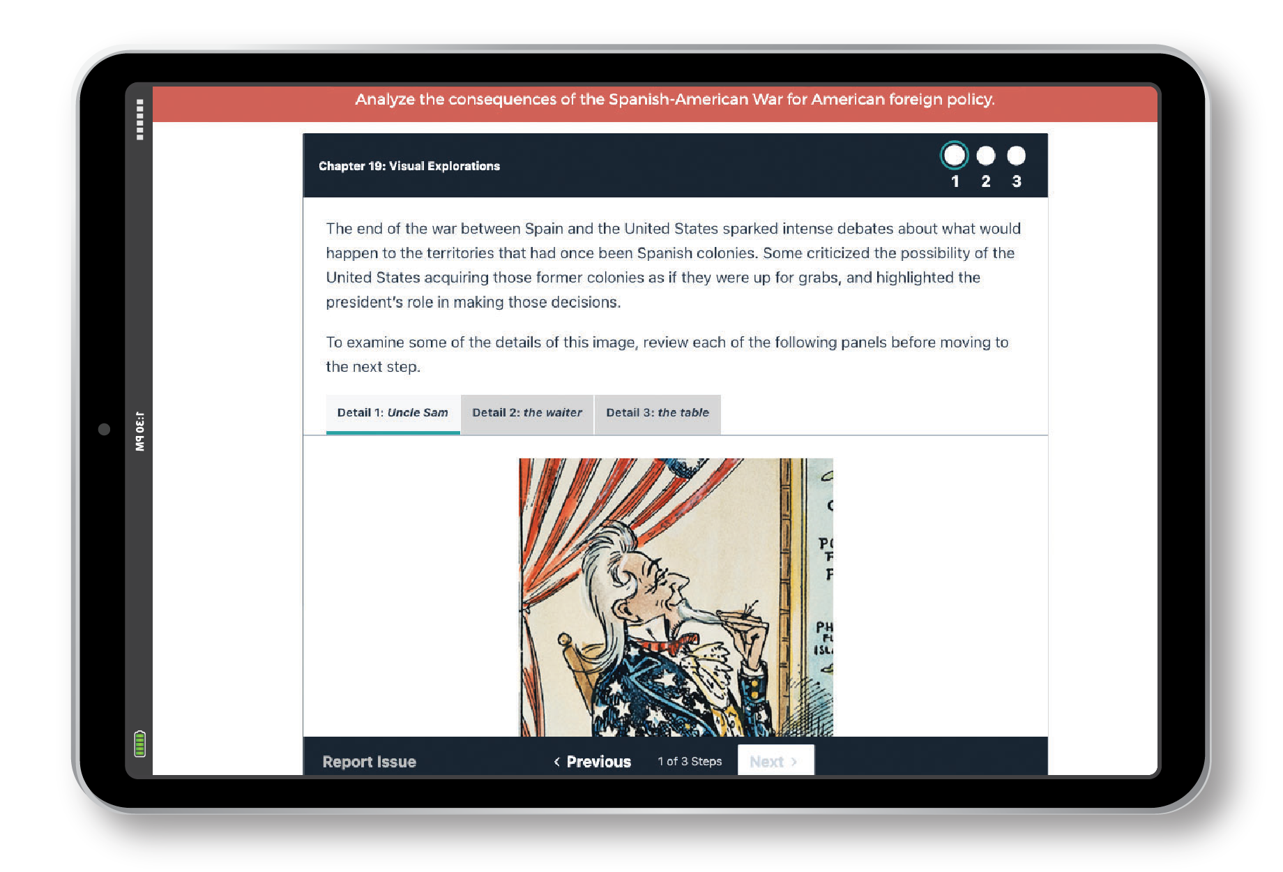 A tablet displaying a Check Your Understanding question