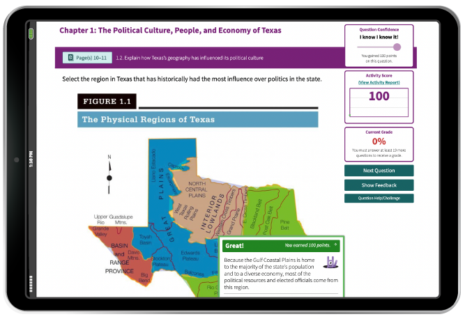 InQuizitive example in iPad