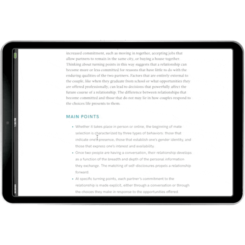 Check Your Understanding questions example in iPad