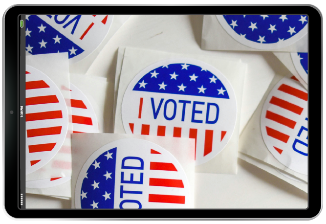 "I Voted" stickers in iPad