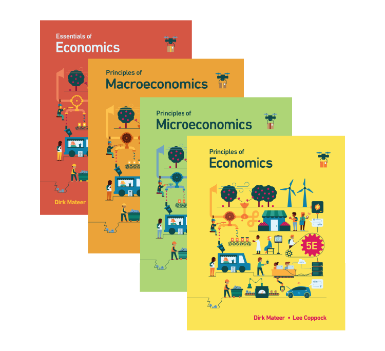 Principles of Macroeconomics, Principles of Microeconomics, and Principles of Economics book covers