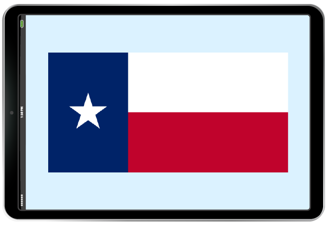 Texas flag in iPad