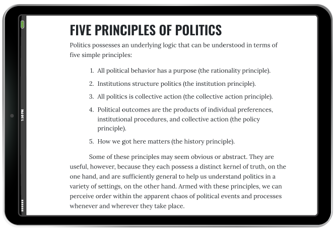 Five Principles of Politics in iPad