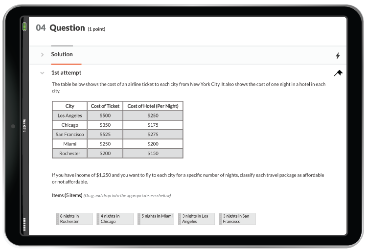 Smartwork question in ipad