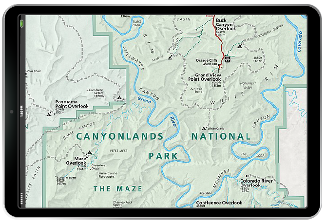 Map of Canyonlands National Park in iPad