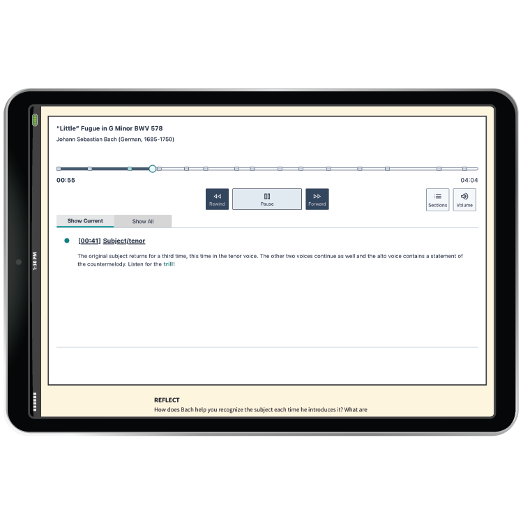 Listening Guide example in iPad