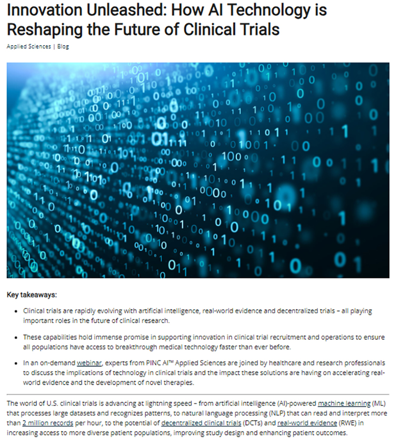 Blog: Innovation Unleashed: How AI Technology is Reshaping the Future of Clinical Trials