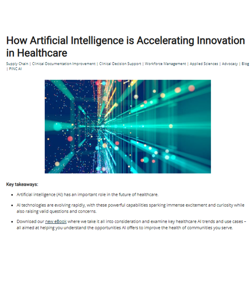 Blog: How Artificial Intelligence is Accelerating Innovation in Healthcare