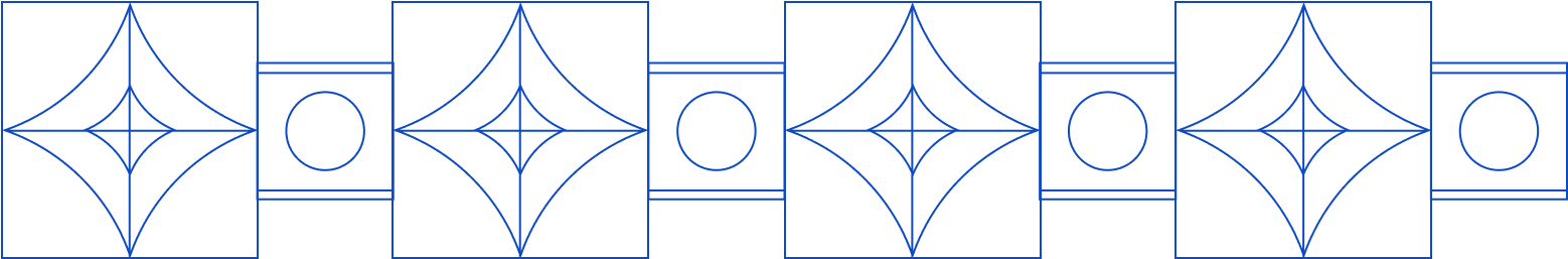 A repeating pattern of blue geometric shapes.