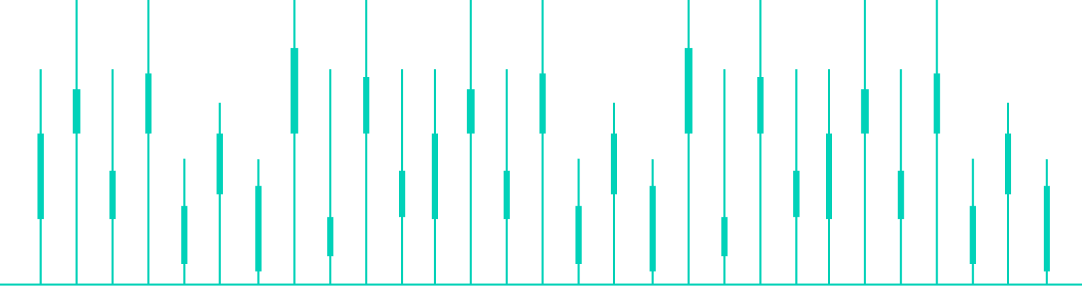 An abstract image featuring vertical blue lines of varying lengths and thicknesses.