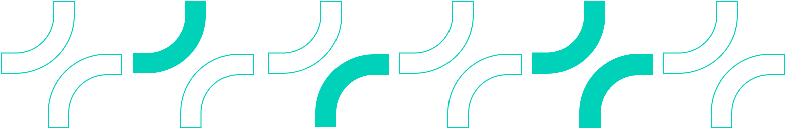 Abstract image with teal-colored arches and semi-circles.