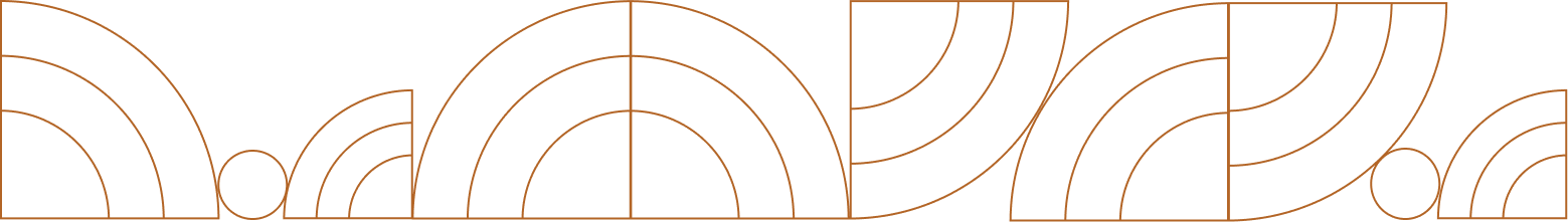 Orange linear pattern, featuring concentric arcs and a circular element.