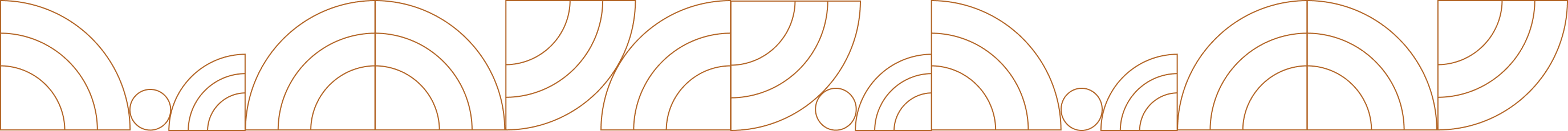 Orange linear pattern, featuring concentric arcs and a circular element.
