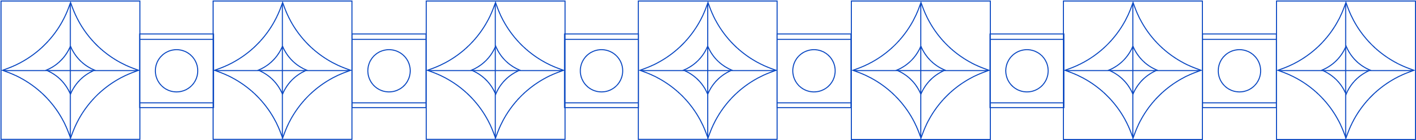 A repeating pattern of blue geometric shapes.