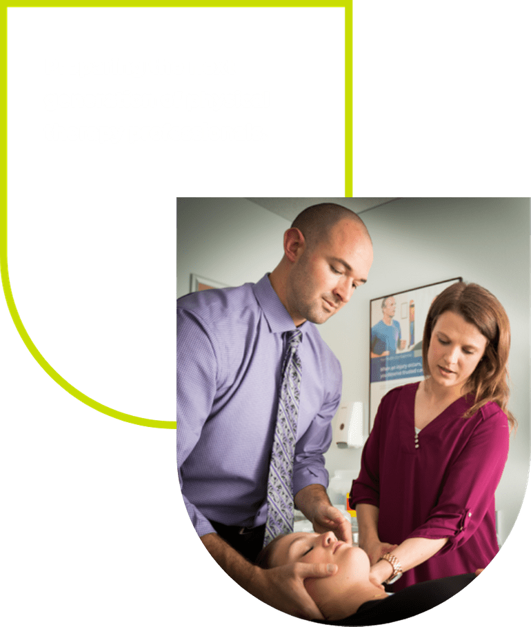 Instructor demonstrating a supine active straight leg raise test on a patient, while a projector displays instructional content on a screen behind them.