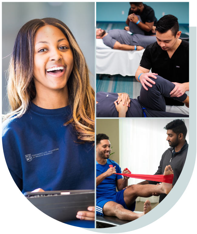 A visual story of medical innovation and teamwork, featuring a pensive doctor, hands-on scientific work, and a group discussion among healthcare professionals.