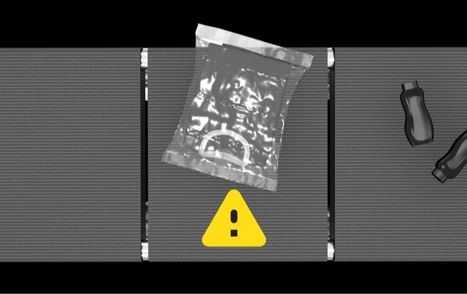 크로스 벨트에서 돌출된 포장물을 감지하는 물품 감지 기능을 갖춘 3D-A1000.