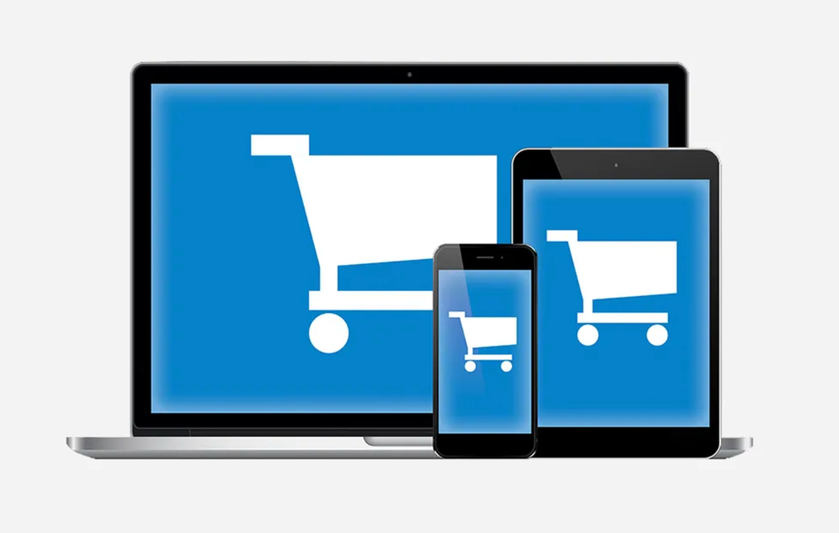 Dispositivos electrónicos con la pantalla de un ecommerce