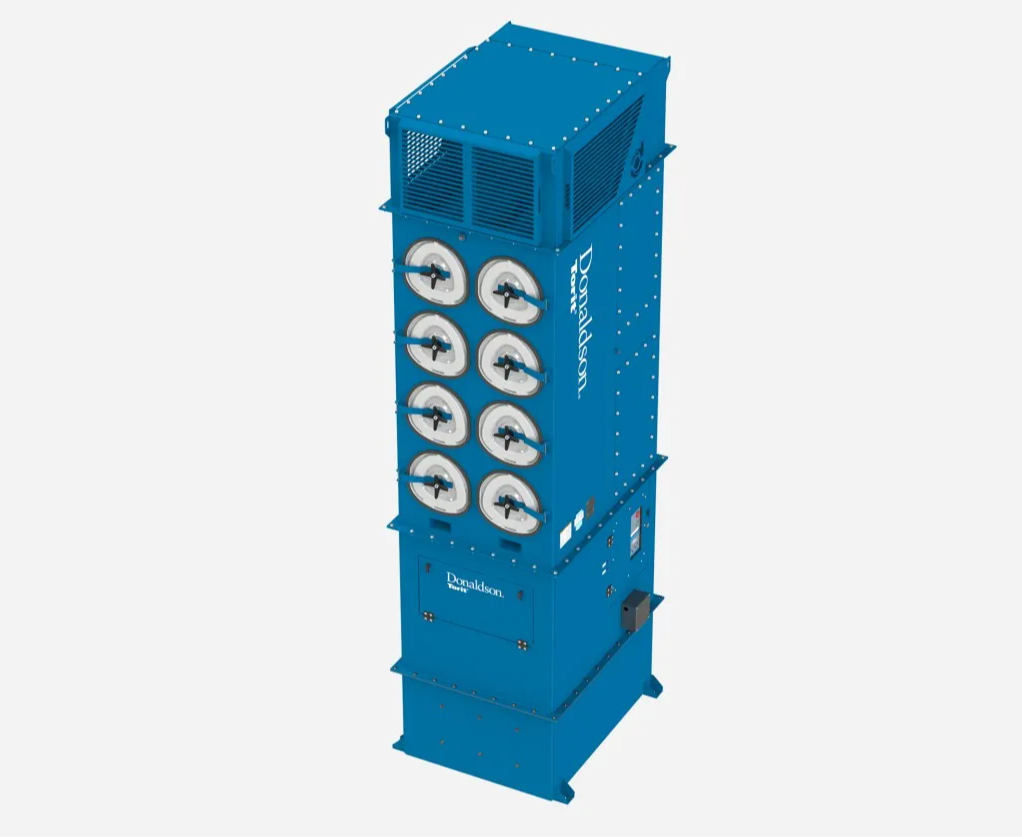 "Colector de humos de soldadura Donaldson para filtración en la fuente"