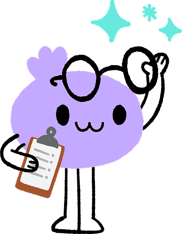 Dewy mascot holding a clipboard and glasses, looking at the new Workato Academy offerings