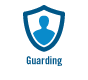 Icon of a person inside a shield, representing guarding or protection.