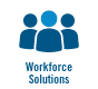 Logo for Workforce Solutions, showing a group of three abstract human figures.