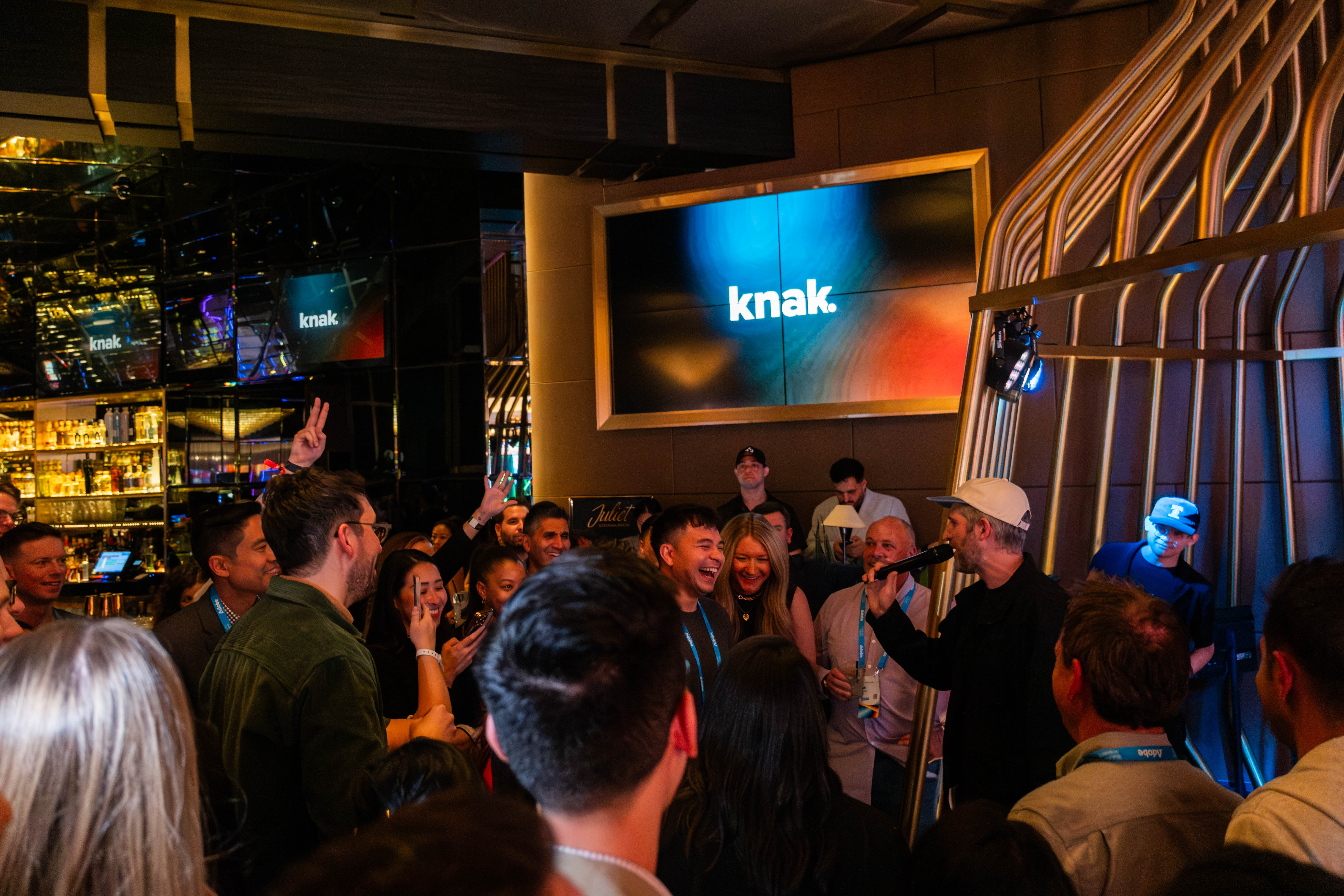 people vibing at knak party