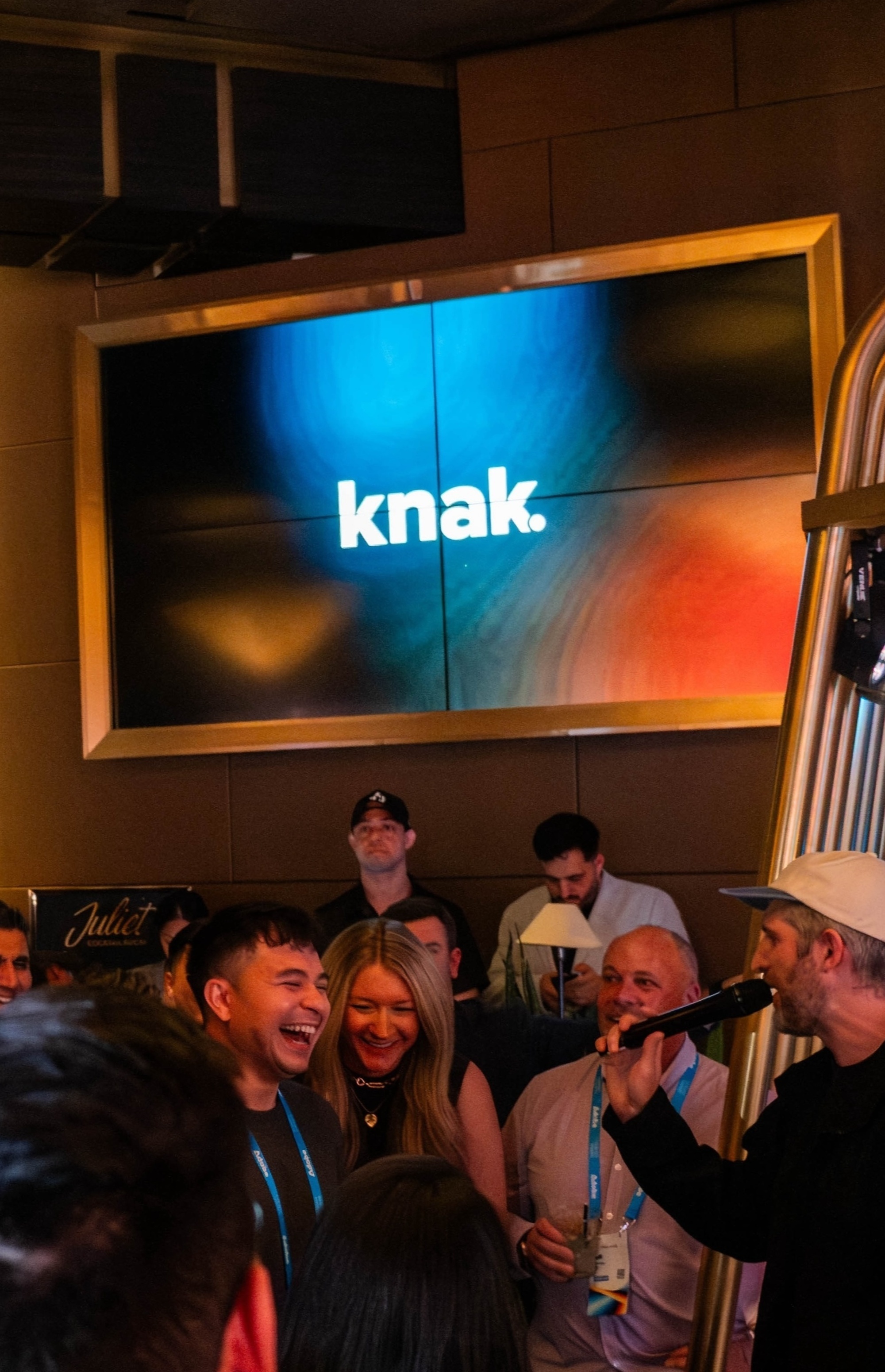 people vibing at knak party