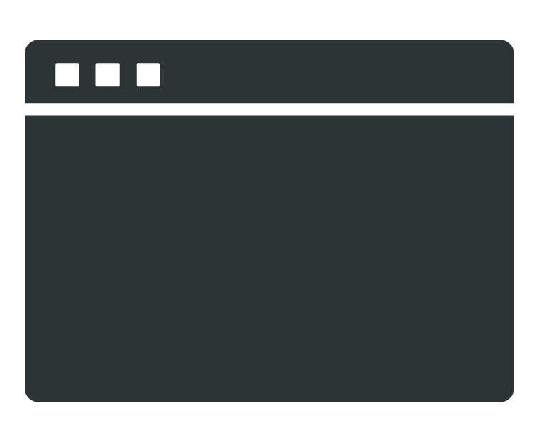 Icon of a web browser window.