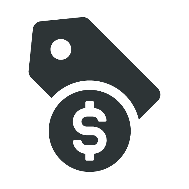 Price tag icon with a dollar sign.