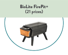 BioLite FirePit+ with orange accent, a portable fire pit and grill.