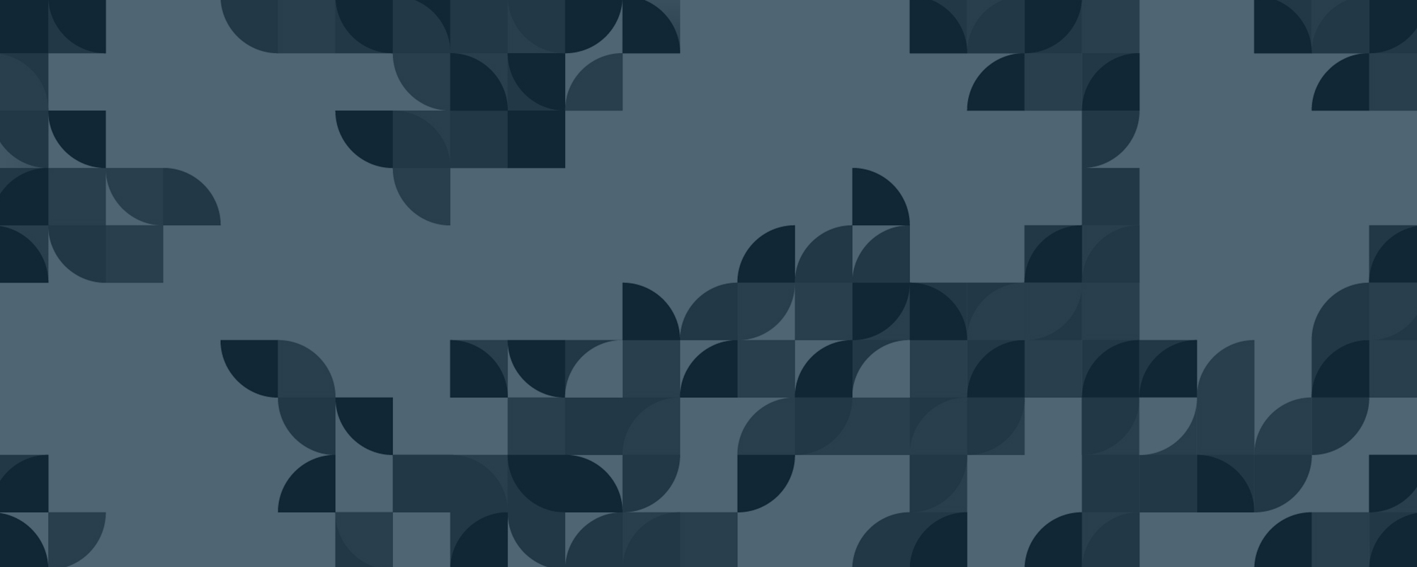 Abstract geometric pattern with squares and quarter-circles in shades of blue and grey.