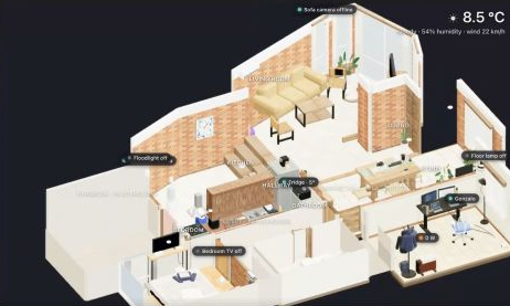 Gonzalo Melo’s 3D Home Assistant dashboard